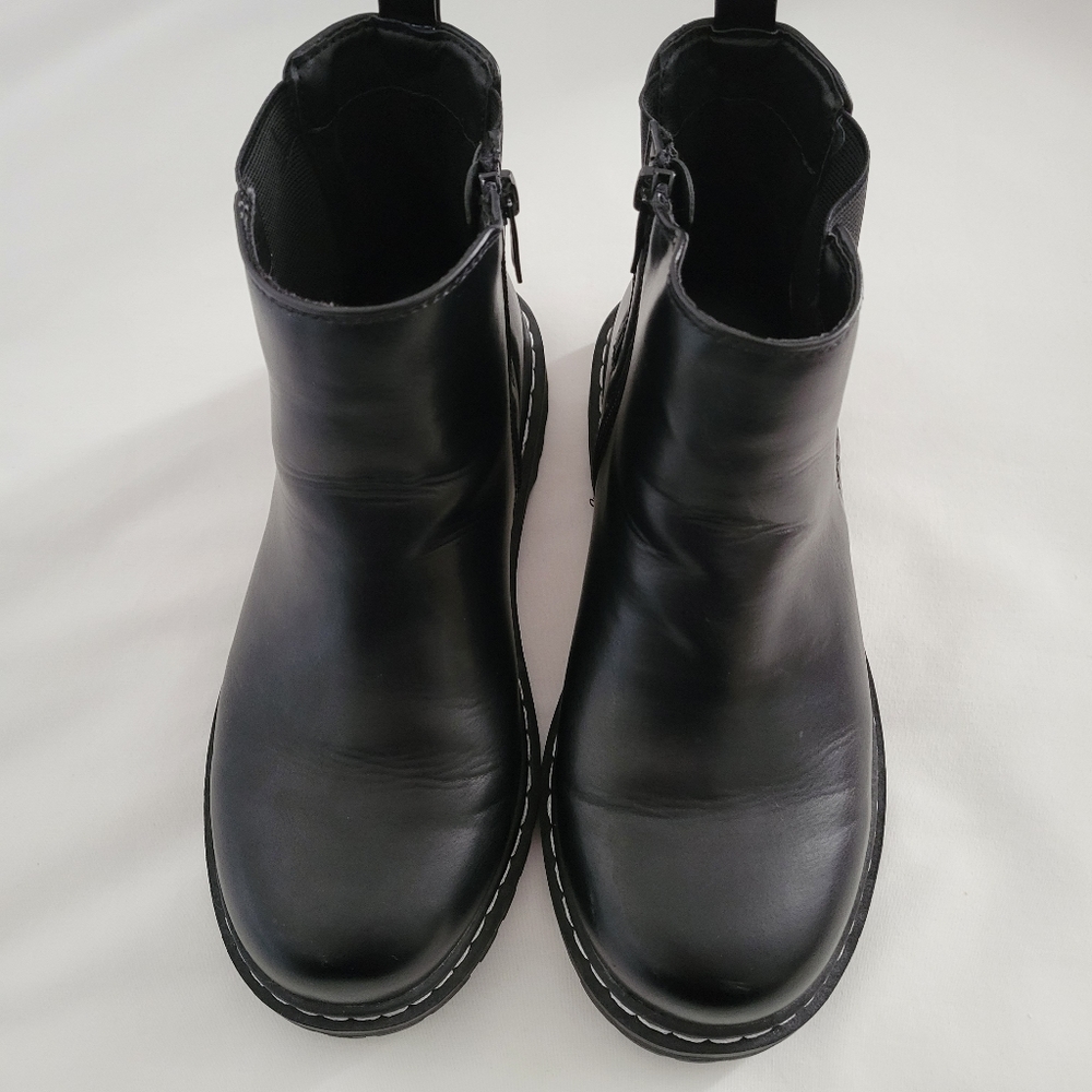 Torrid || 7.5 WW Black Faux Leather Chelsea Lug Sole Bootie - Picture 7 of 11